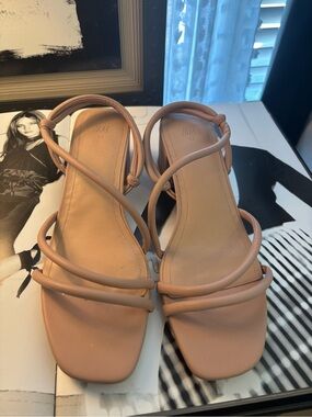 H&M Blush Strappy Square-Toe Sandals